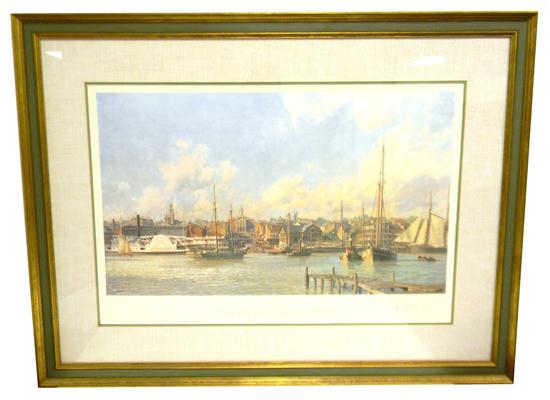 Appraisal: John Stobart American b limited edition print Hartford A View