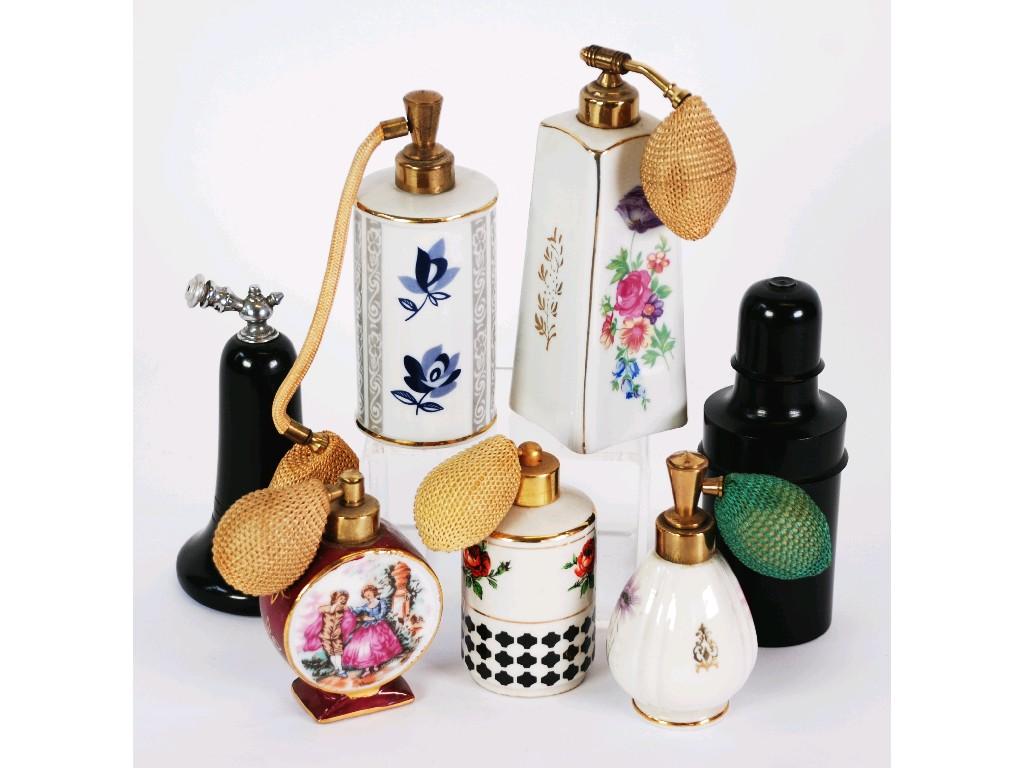 Appraisal: TEN PORCELAIN SCENT BOTTLES AND ATOMISERS mainly floral printed including