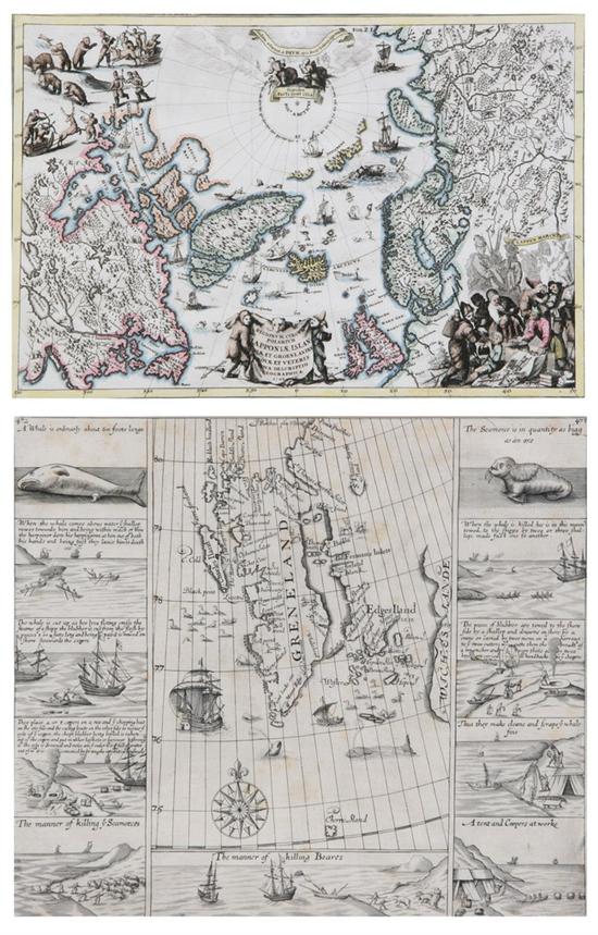 Appraisal: THREE MAPS OF GREENLAND Samuael Purchas Greenland with illustrations of