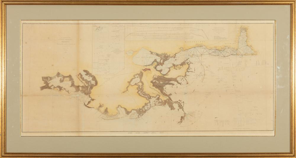 Appraisal: Antique US Coast Survey Map of the Louisiana Coast U