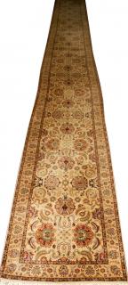 Appraisal: TABRIZ PERSIAN RUNNER W ' L ' hand woven ivory