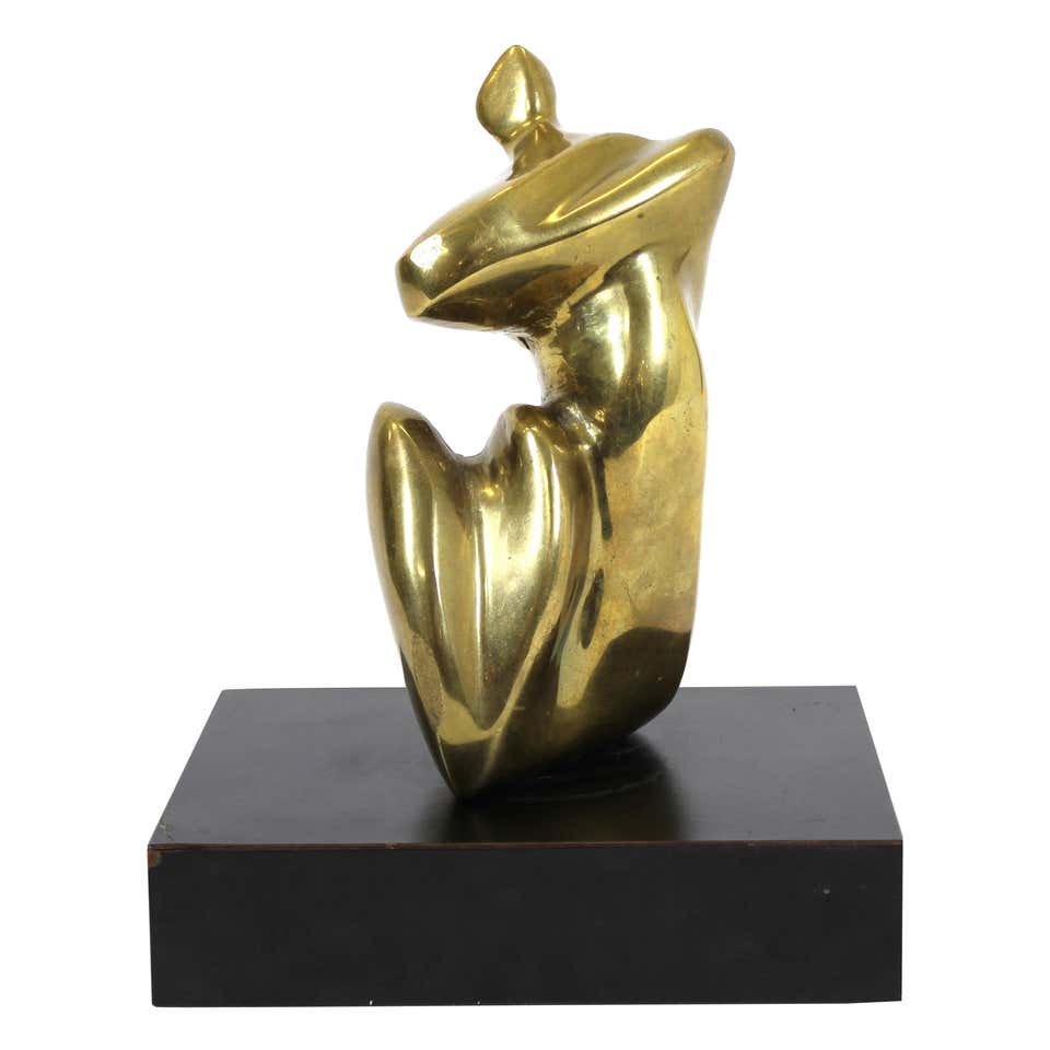 Appraisal: HENRY MOORE STYLE MODERN ABSTRACT BRONZE SCULPTURE Henry Moore style