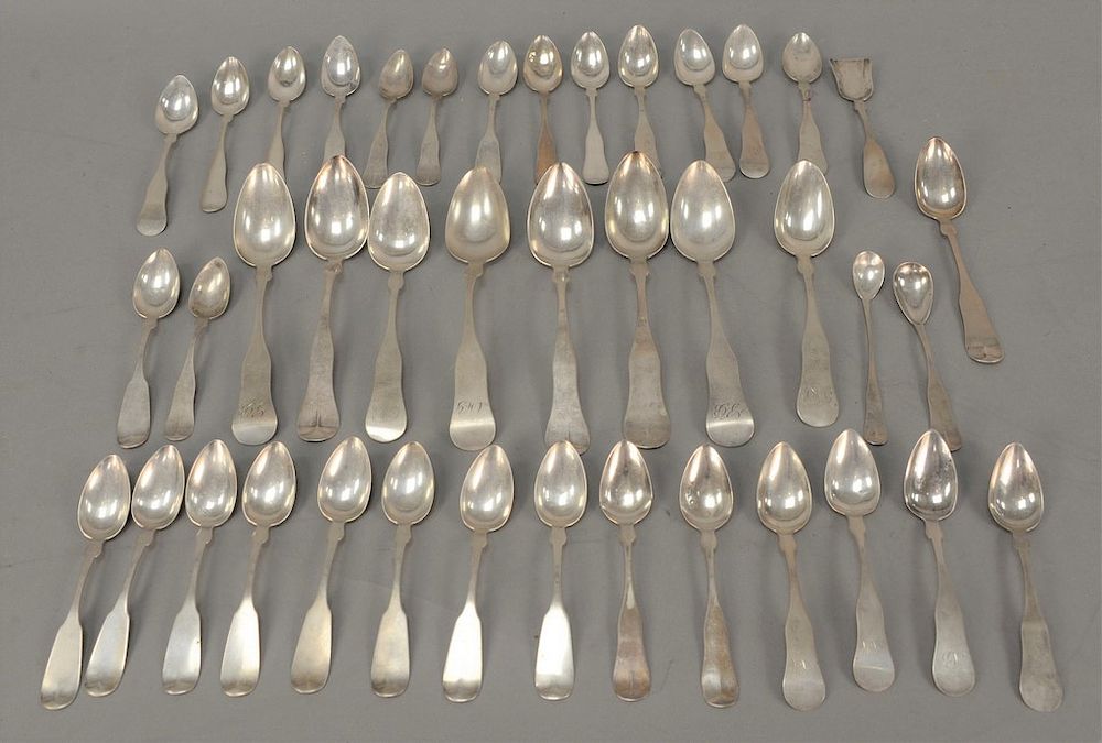 Appraisal: Lot of N Harding Boston coin silver spoons total troy