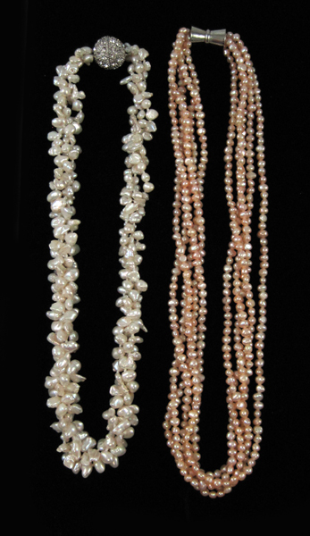 Appraisal: TWO CHOKER LENGTH FRESH WATER AND SEED PEARL NECKLACES each