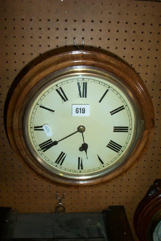 Appraisal: A small dial clock with polished walnut case and -day