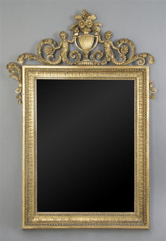 Appraisal: A Continental Giltwood Mirror Height x width inches