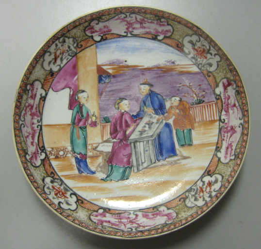 Appraisal: CHINESE EXPORT PORCELAIN BOWL Painted in famille rose figures at