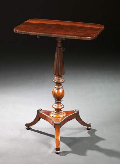 Appraisal: Regency Rosewood Tripod Table early th century the tilting rounded