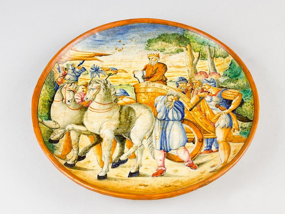 Appraisal: An Urbino ceramic dish An Urbino ceramic dish round shape