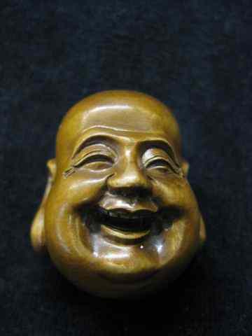 Appraisal: Carved Boxwood Netsuke of a Happy Man'shead '' excellent