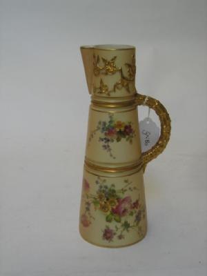 Appraisal: A ROYAL WORCESTER BLUSH IVORY JUG dated of tapering cylindrical