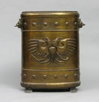 Appraisal: Brass Fireplace Wood Bin Continental th Century Very handsome brass