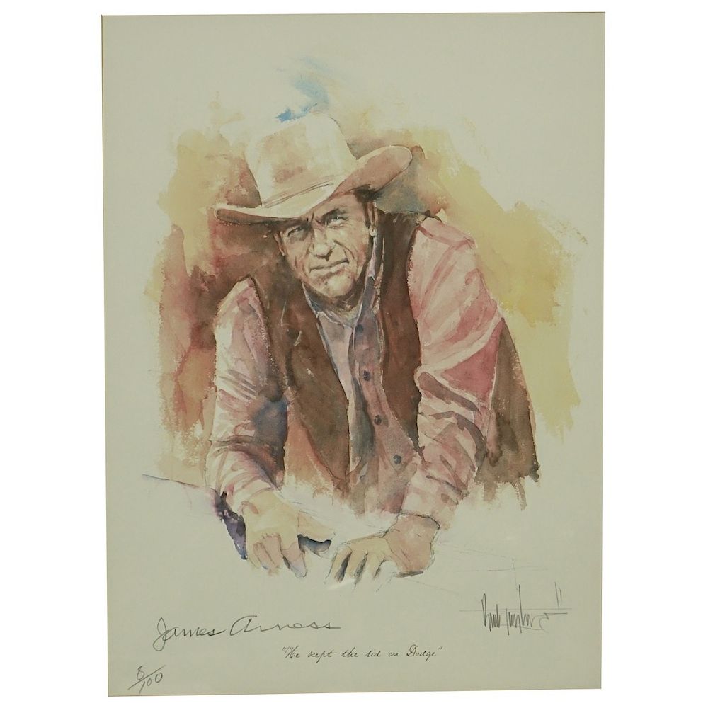 Appraisal: Buck Taylor Lithograph Buck Taylor American born Lithograph James Arness