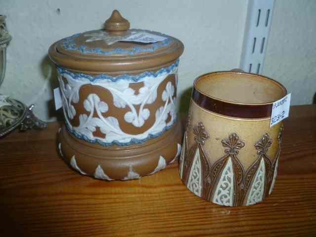 Appraisal: A DOULTON SILICON WARE TOBACCO JAR and cover and a