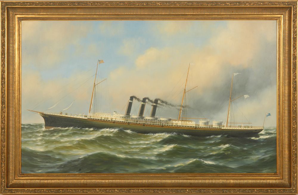 Appraisal: FRAMED PAINTING Portrait of the Inman Line steamer City of