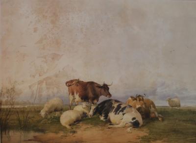 Appraisal: Thomas Sidney Cooper - Cattle and Sheep at Rest signed