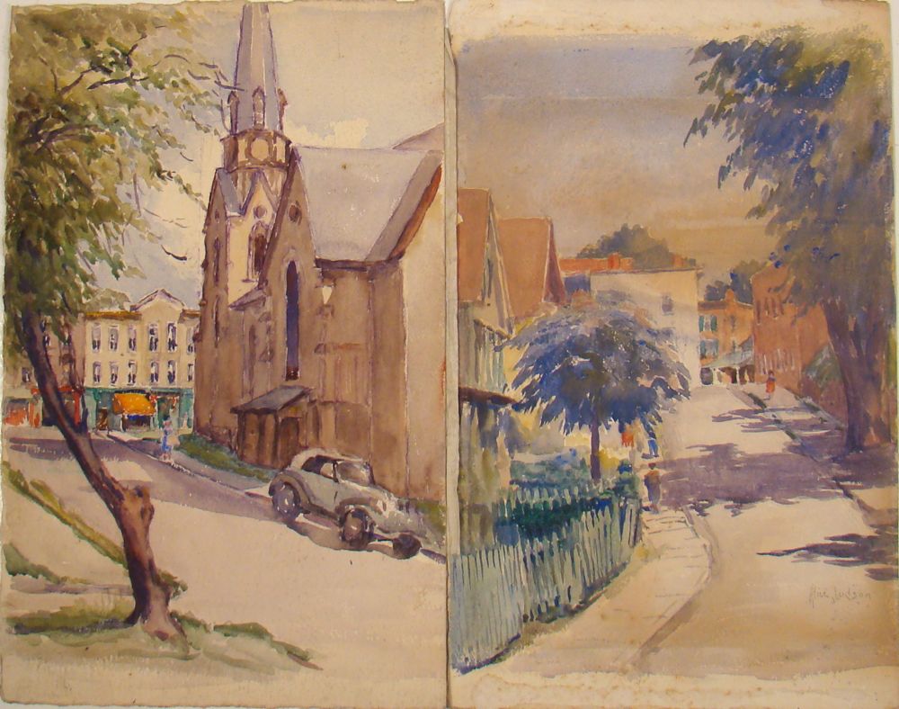 Appraisal: ALICE JUDSONAmerican - Two street scenes One signed lower right