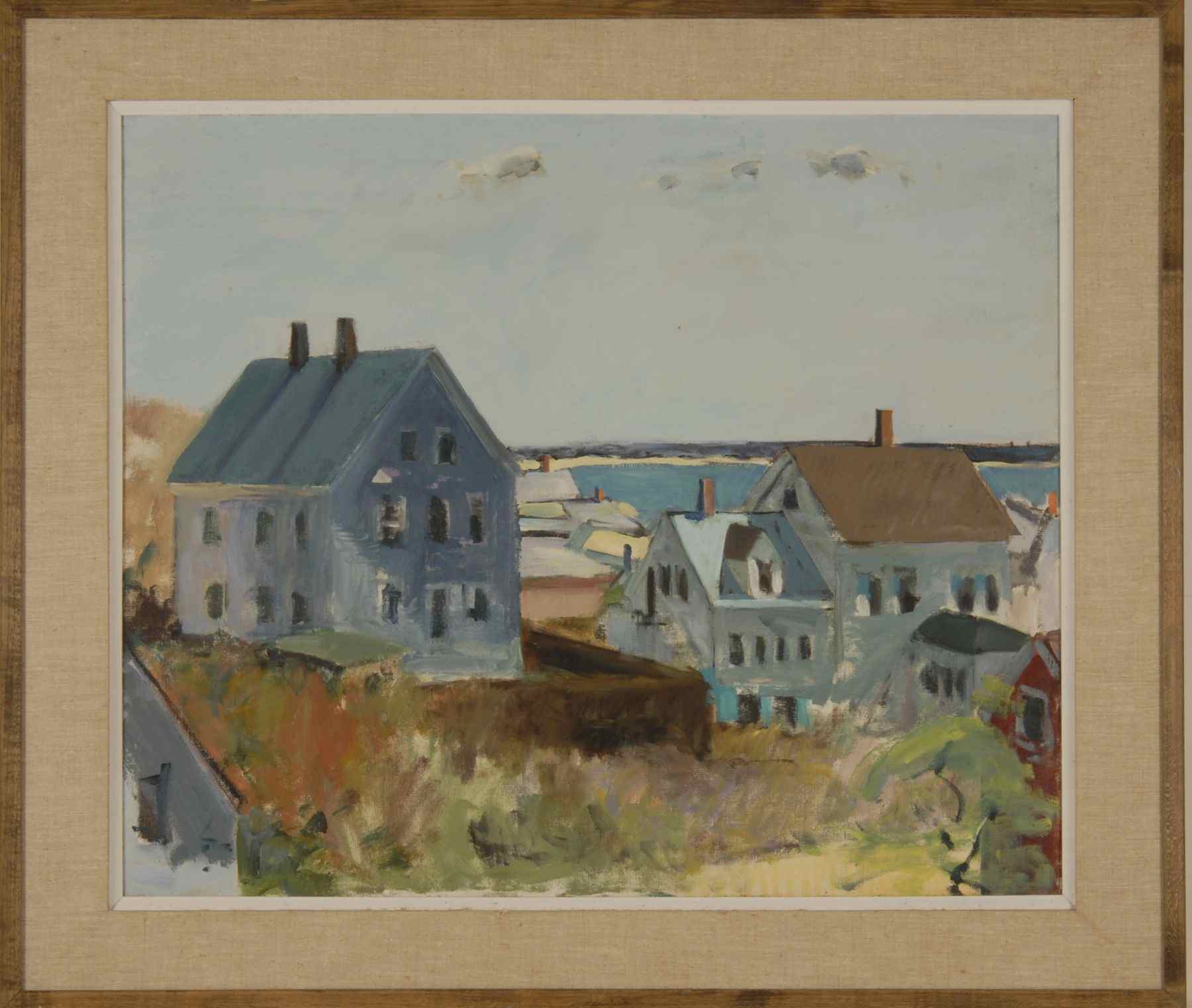 Appraisal: PROVINCETOWN SCHOOLLate th CenturyProvincetown rooftops Unsigned Oil on canvas x