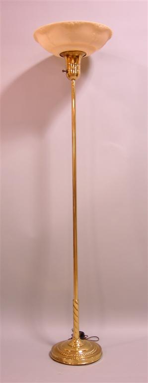 Appraisal: ART DECO STYLE FLOOR LAMP WITH SHADE th Century h