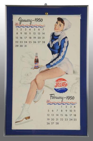 Appraisal: Pepsi-Cola Calendar with Full Pad Description Framed nicely crisp and