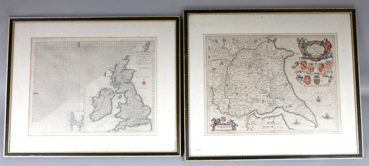 Appraisal: Eboracensis Hand touched map of Yorkshire set with shield crests