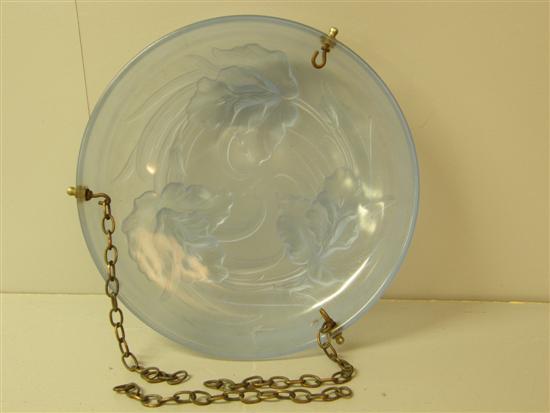 Appraisal: Art Deco frosted blue glass hanging ceiling shade with moulded