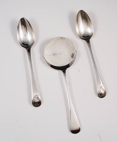 Appraisal: PIECE ENGLISH STERLING SPOONS To include serving spoons London hallmarks