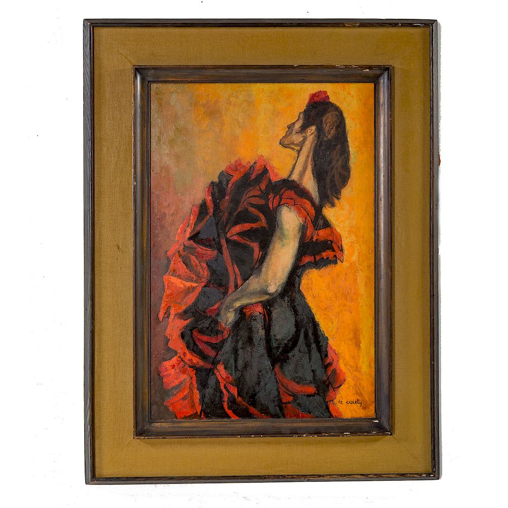 Appraisal: Francis De Erdely Flamenco Dancer oil on board Ferencz Erdelyi