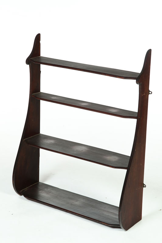 Appraisal: WHALE END SHELVES American th century walnut Four shelves with