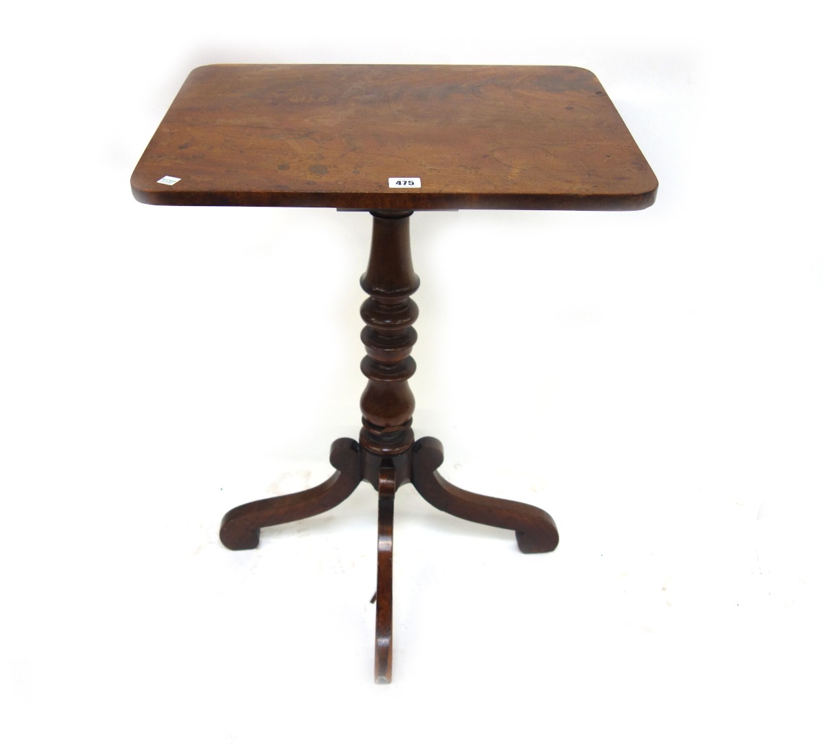 Appraisal: An early Victorian mahogany pedestal table the rectangular top on