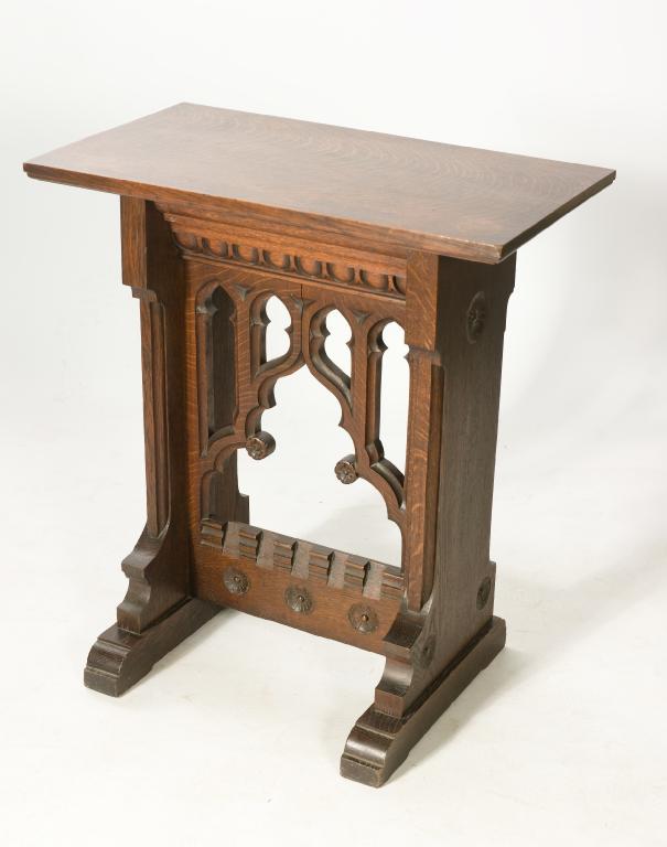 Appraisal: th CENTURY OAK GOTHIC REVIVAL ALTAR TABLE the rectangular top