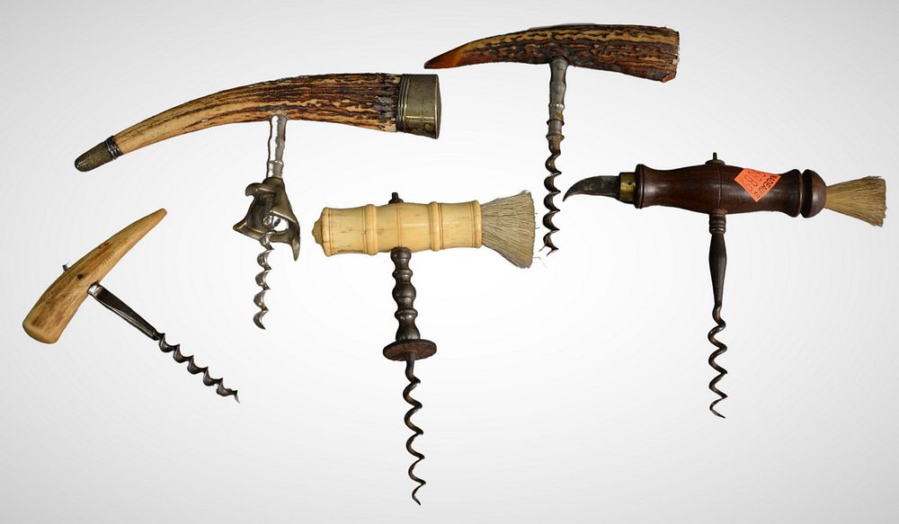 Appraisal: Five Piece Group of Corkscrews to include two horn and