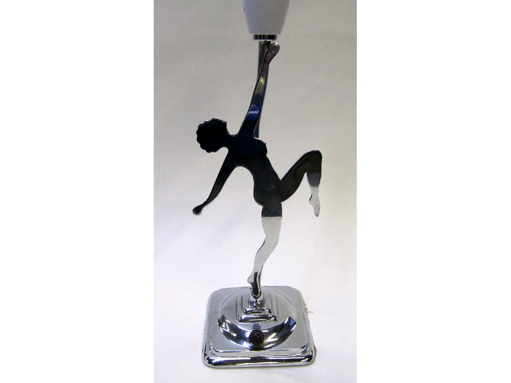 Appraisal: Art Deco chrome figural lampbase