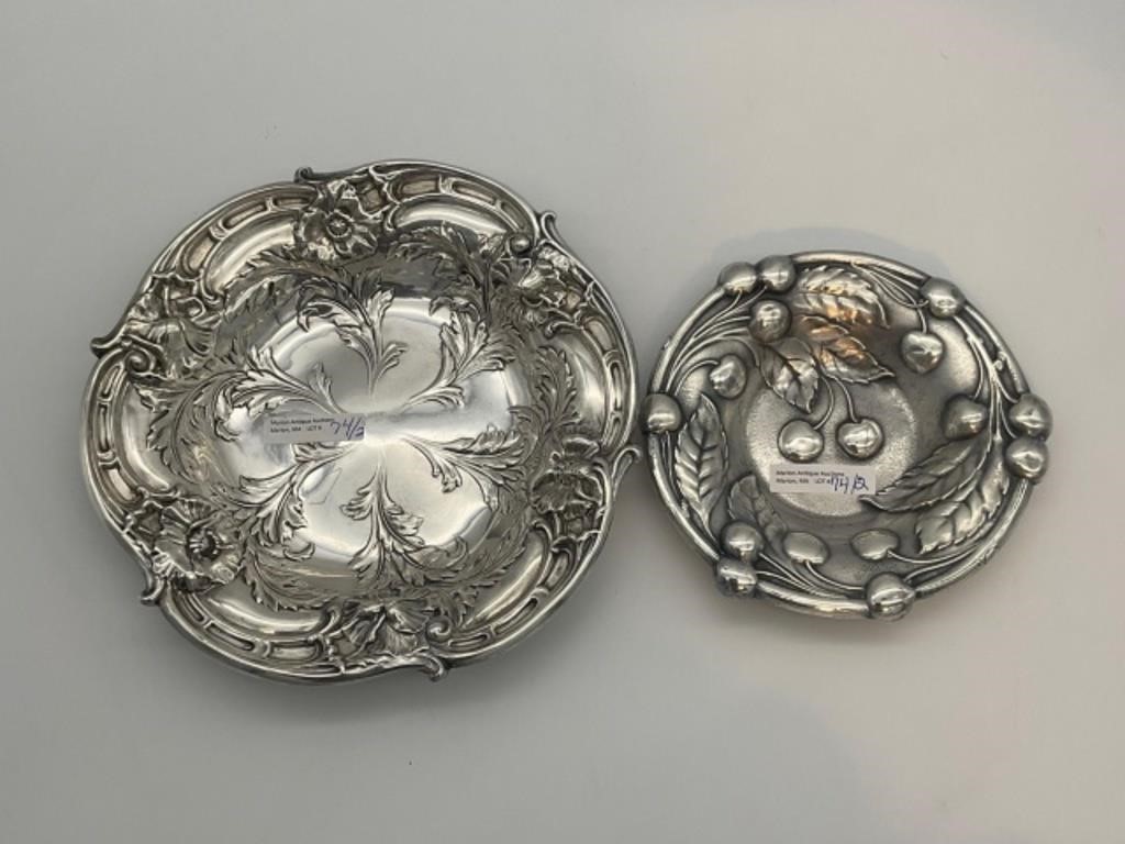 Appraisal: Reed and Barton shaped low bowl with floral design diameter