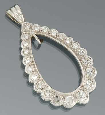 Appraisal: A Ladies' Diamond Pear Shape Pendant k white gold pendant