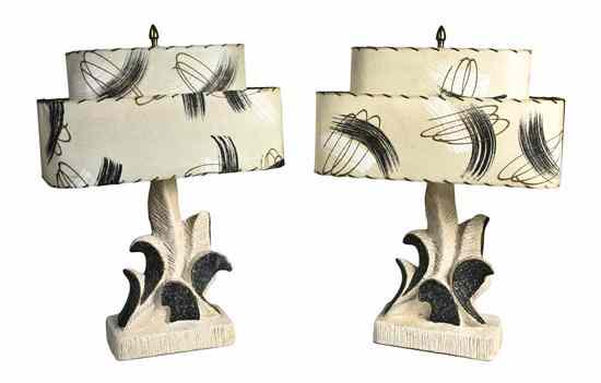 Appraisal: A Pair of Ceramic Table Lamps having a black and