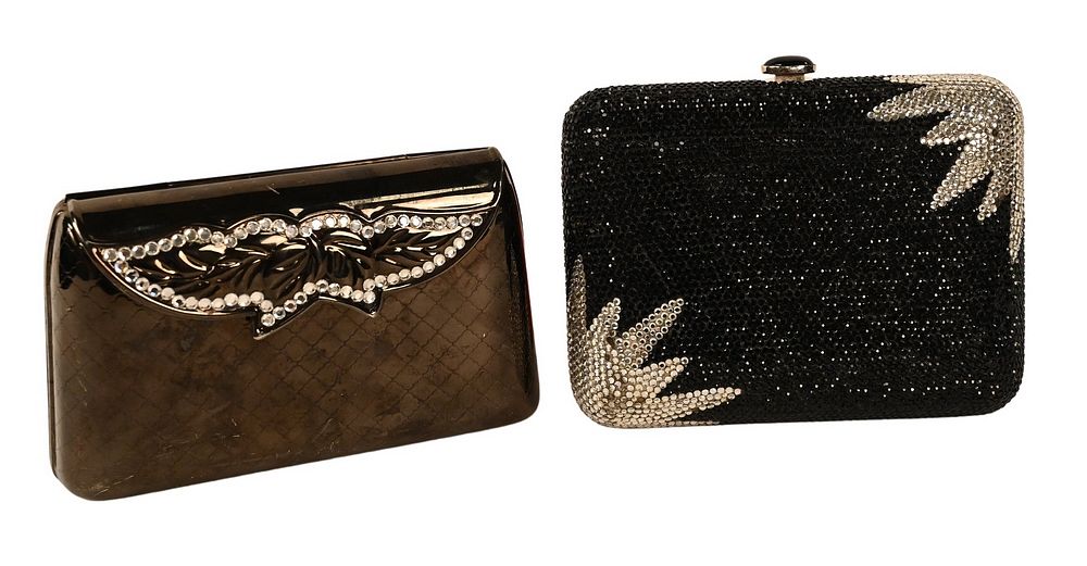 Appraisal: Two Judith Leiber Clutch Purses hard side with magnetic jeweled