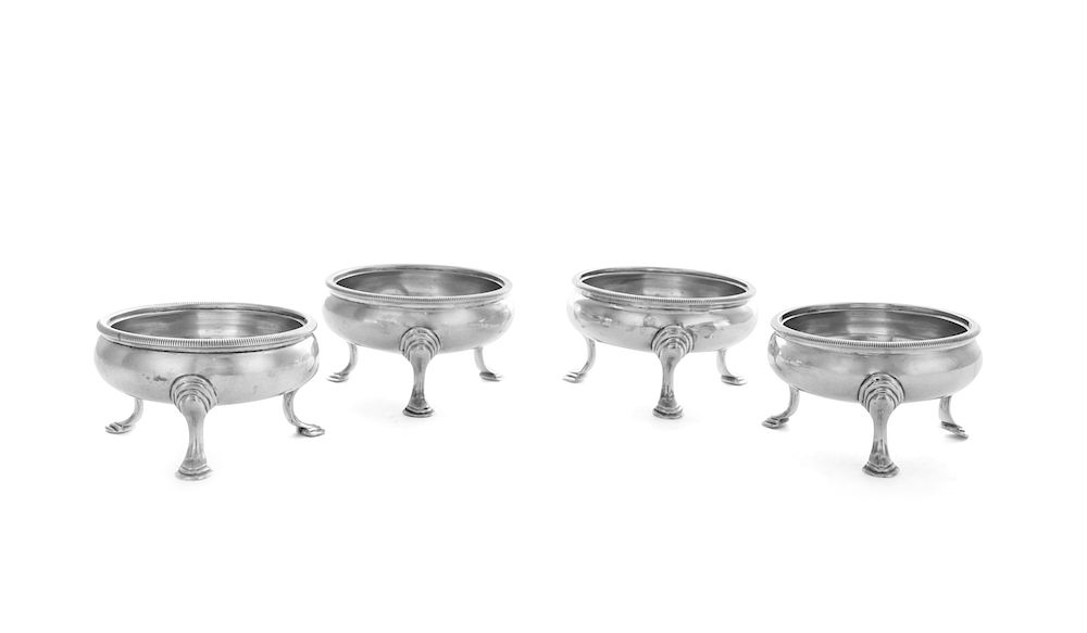 Appraisal: A Set of Four English Silver Salt Cellars A Set