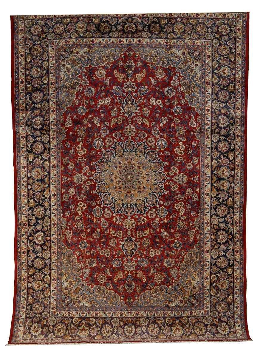 Appraisal: ORIENTAL RUG ISPHAHAN ' x ' '' Central pendant medallion