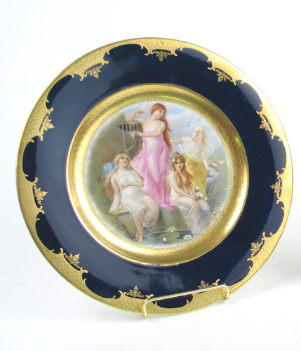 Appraisal: A KARLSBAD CZECHOSLOVAKIA PORCELAIN DISPLAY PLATE with center cartouche of