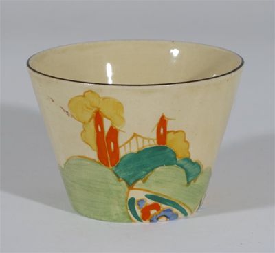 Appraisal: Alton' a Clarice Cliff Bizarre Conical basin painted in colours