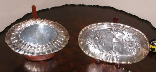 Appraisal: Artist Title Two Sterling Silver Bread Serving Dishes including Reed