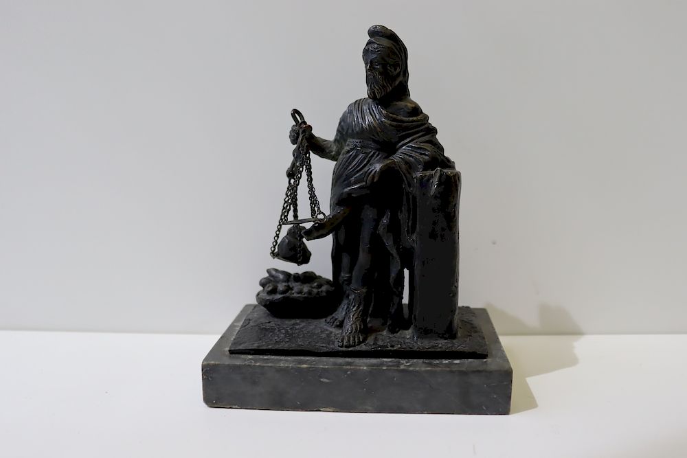 Appraisal: UNSIGNED Bronze Sculpture Of Justice Nice quality bronze from a