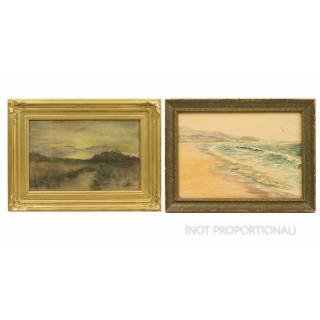 Appraisal: Two Landscape Paintings Lot of two landscape paintings comprising a