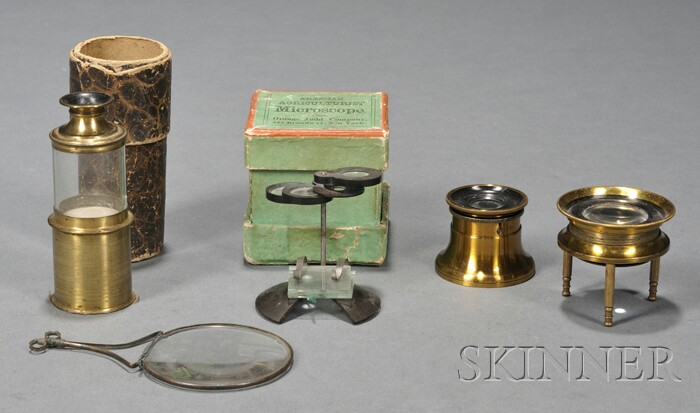 Appraisal: Group of Five Simple Microscopes or Magnifiers late th early