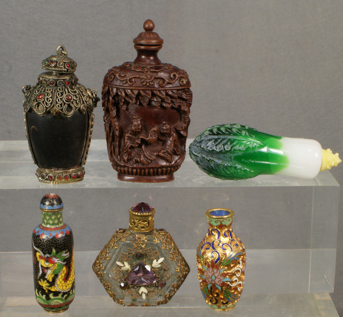 Appraisal: Chinese snuff bottle assorted lot to include composition bottle modern