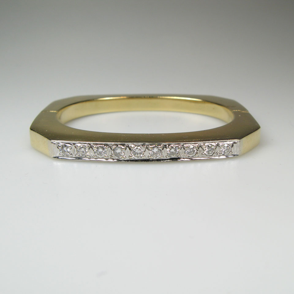 Appraisal: Italian k Yellow Gold Hinged Bangle set with brilliant cut