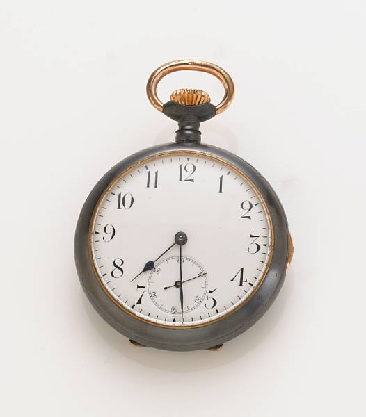 Appraisal: A gunmetal push repeater pocket watch