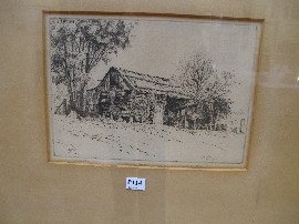 Appraisal: VICTOR COBB SHASTONS BARN ETCHING