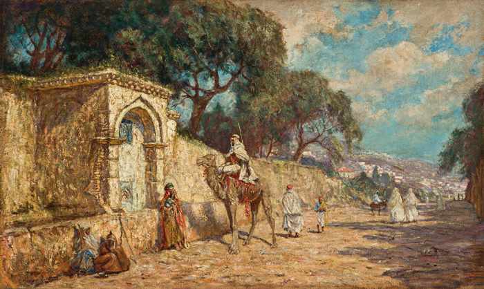 Appraisal: ADDISON T MILLAR American - A Street Scene in Algiers